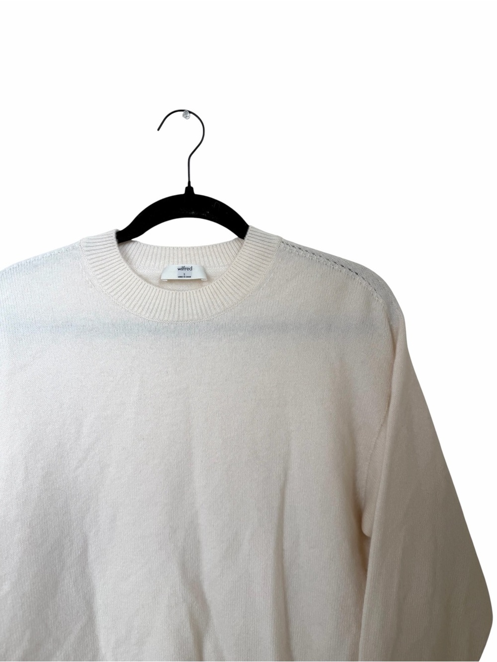 Aritzia Wilfred Cream Cashmere Wool Crewneck Sweater - Picture 2 of 9